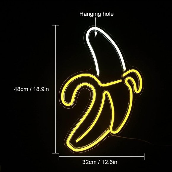Neon Light Banana Fruit Retro 90's Nostalgic Wall Decor for Dorm/Bedroom/Gift - Picture 3 of 6